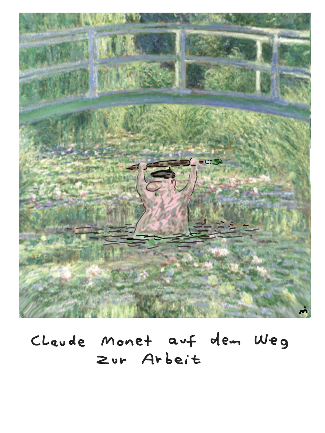 Monet auf dem Weg zur Arbeit
